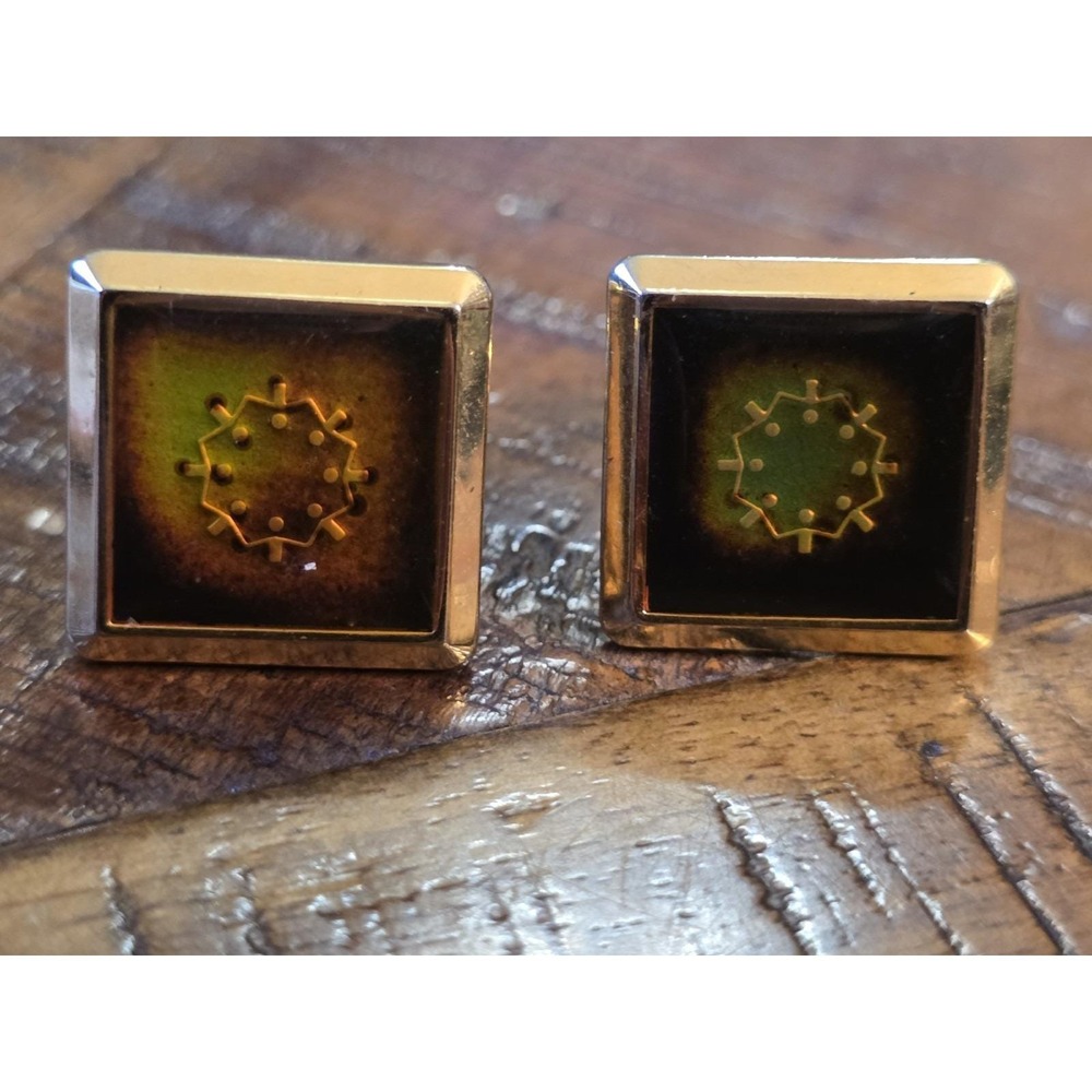 Vintage Matsushita Electric Mood Cufflinks Thermochromic Panasonic Japan 70s